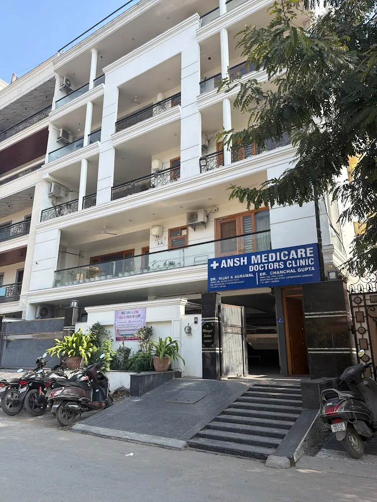 Ansh Medicare Doctors Clinic exterior and signboard