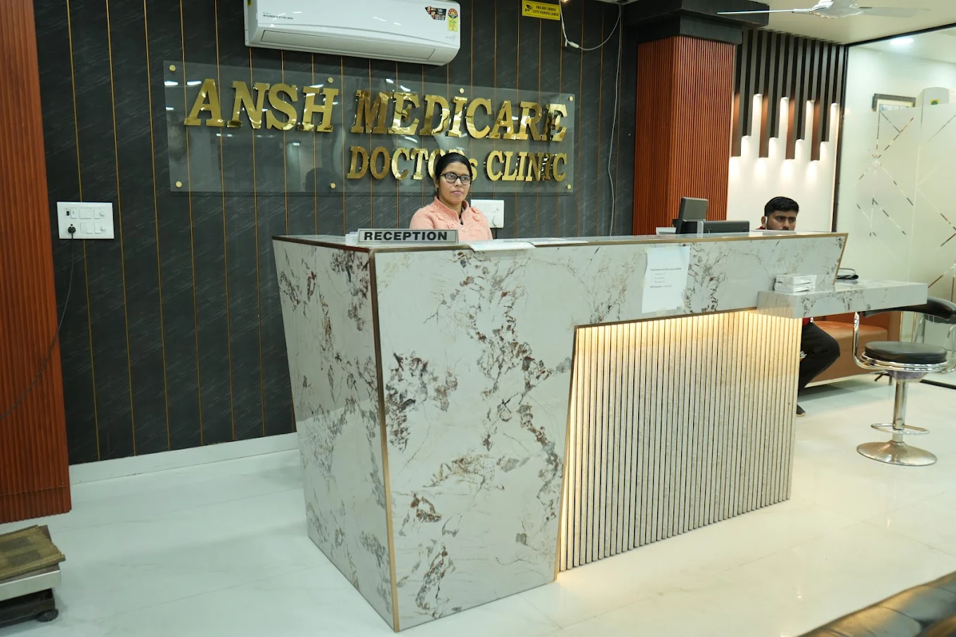 Reception desk at Ansh Medicare Doctors Clinic