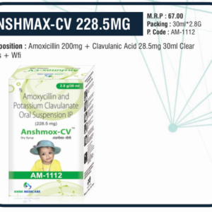 ANSHMAX-CV 228.5MG (Amoxicillin 200mg ➕ Clavulanic Acid 28.5mg)