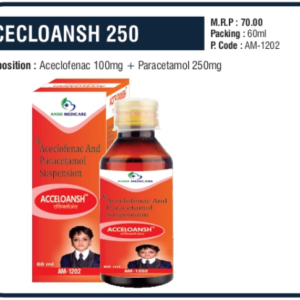 ACECLOANSH 250 60ML (Aceclofenac 100mg + Paracetamol 250mg)