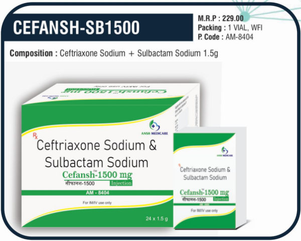 CEFANSH-SB 1500mg (Ceftriaxone Sodium + Sulbactam Sodium)