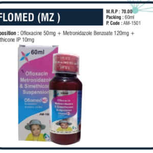OFLOMED (MZ) 60ML (Ofloxacin 50mg + Metronidazole Benzoate 120mg + Simethicone 10mg)
