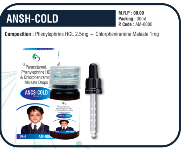 ANSH-COLD Drops (Phenylephrine HCl 2.5mg + Chlorpheniramine Maleate 1mg)