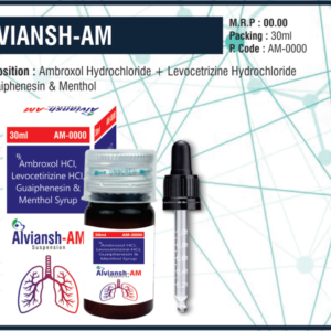 ALVIANSH-AM Suspension (Ambroxol + Levocetirizine + Guaiphenesin + Menthol)