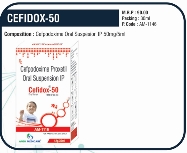 CEFIDOX-50 Suspension (Cefpodoxime 50mg/5ml)