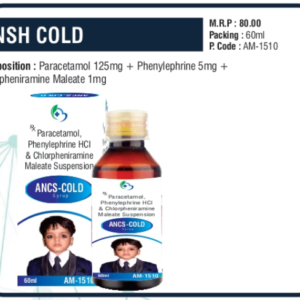 ANSH COLD 60ML (Paracetamol 125mg + Phenylephrine 5mg + Chlorpheniramine Maleate 1mg)