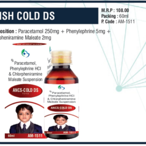 ANSH COLD DS 60ML (Paracetamol 250mg + Phenylephrine 5mg + Chlorpheniramine Maleate 2mg)