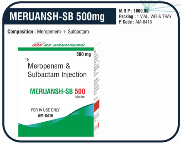 MERUANSH-SB 500mg (Meropenem + Sulbactam)