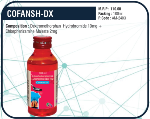 COFANSH-DX 100ml (Dextromethorphan Hydrobromide 10mg + Chlorpheniramine Maleate 2mg)