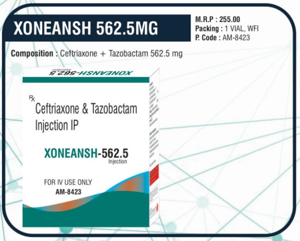 XONEANSH-562.5MG (Ceftriaxone + Tazobactam 562.5 mg) 🌟