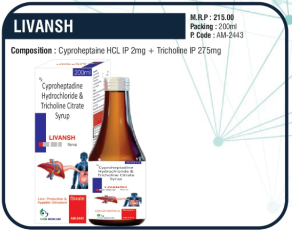 LIVANSH (Cyproheptadine HCL 2mg + Tricholine Citrate 275mg)