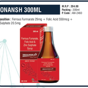 IRONANSH 300ML (Ferrous Fumarate 29mg + Folic Acid 550mcg + Zinc Sulphate 20.5mg)