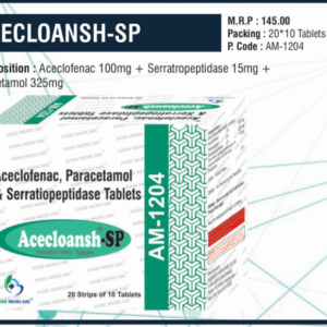ACECLOANSH-SP (Aceclofenac 100mg + Serratiopeptidase 15mg + Paracetamol 325mg)