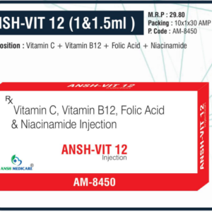 ANSH-VIT 12 (VITAMIN C + VITAMIN B12 + FOLIC ACID + NIACINAMIDE)