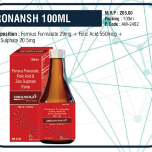 IRONANSH 100ML (Ferrous Fumarate 29mg + Folic Acid 550mcg + Zinc Sulphate 20.5mg)