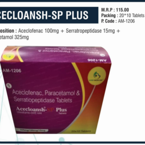 ACECLOANSH-SP PLUS (Aceclofenac 100mg + Serratiopeptidase 15mg + Paracetamol 325mg)