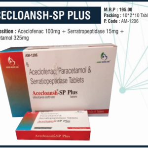 ACECLOANSH-SP PLUS (Aceclofenac 100mg + Serratiopeptidase 15mg + Paracetamol 325mg)