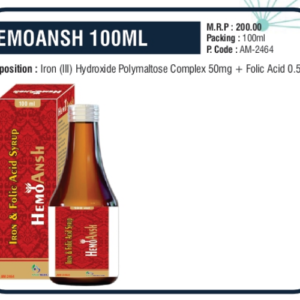 HEMOANSH 100ML (Iron (III) Hydroxide Polymaltose Complex 50mg + Folic Acid 0.5mg)