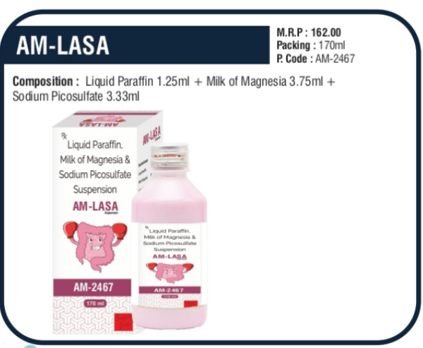 AM-LASA (Liquid Paraffin 1.25ml + Milk of Magnesia 3.75ml + Sodium Picosulfate 3.33ml)