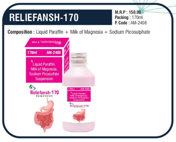 RELIEFANSH-170 (Liquid Paraffin + Milk of Magnesia + Sodium Picosulphate)