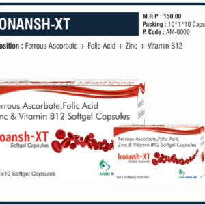 IRONANSH-XT 🌟 (Ferrous Ascorbate, Folic Acid, Zinc & Vitamin B12 Softgel Capsules)