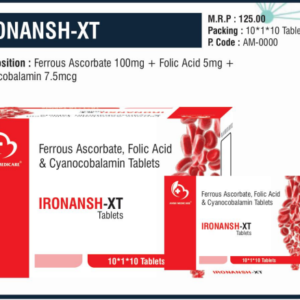 IRONANSH-XT 🌟 (Ferrous Ascorbate, Folic Acid & Cyanocobalamin Tablets)