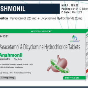 ANSHMONIL (Paracetamol 325mg + Dicyclomine Hydrochloride 20mg)
