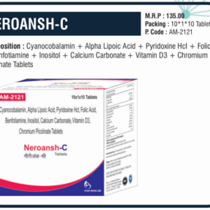 NEROANSH-C (+Cyanocobalamin + Alpha Lipoic Acid + Pyridoxine HCl + Folic Acid + Benfotiamine + Inositol + Calcium Carbonate + Vitamin D3 + Chromium Picolinate)