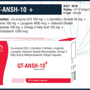 QT-ANSH-10+ (Co-enzyme Q10 + L-Carnitine L-Tartrate + L-Arginine + Lycopene + Selenium Dioxide Monohydrate + Omega 3 Fatty Acid + Methylcobalamin)